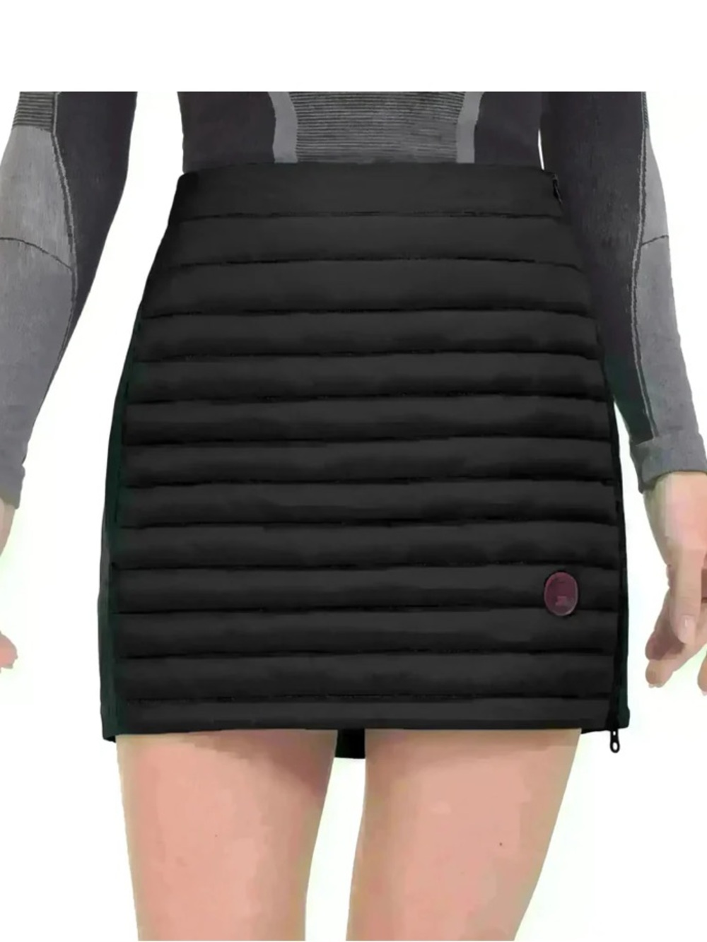 Little Donkey Andy Black Quilted Puffer Sport Puffer Mini Skirt; Size XS